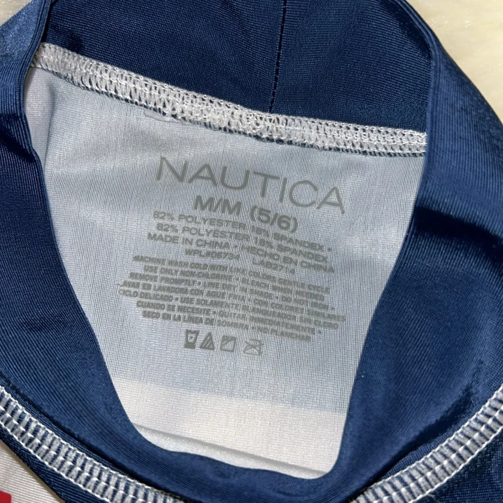 Nautica Swim Top size m 5/6 kids Rash-guard Swimwear NWOT